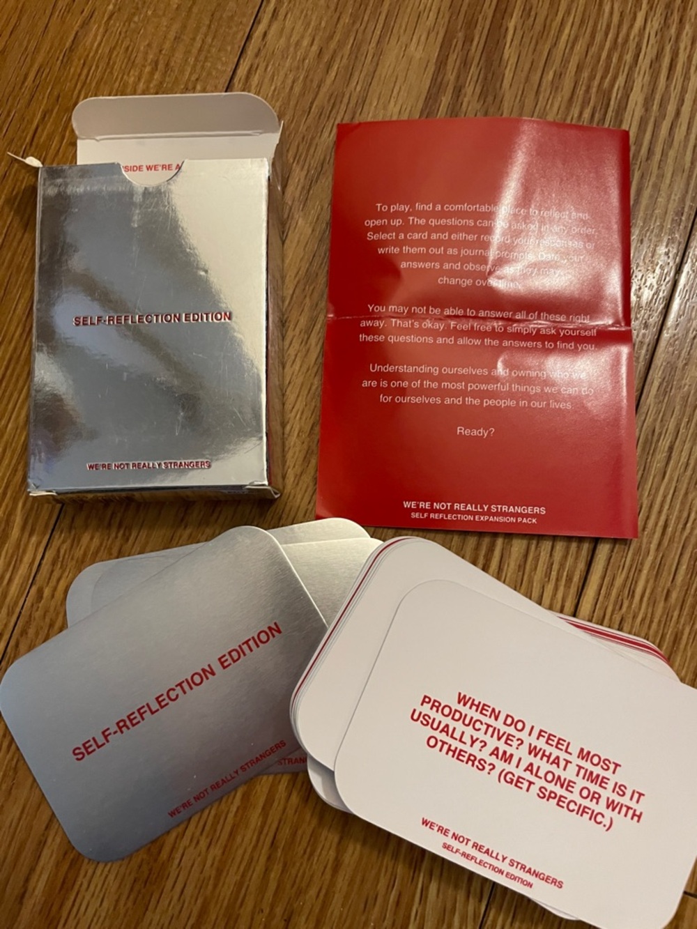 Self-Reflection Edition Cards (Red) from We’re Not Really Strangers